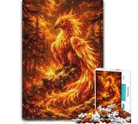 Adult Jigsaw Puzzle, Fiery Phoenix in A Burning Forest, 300 PCS