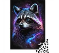 Adult Jigsaw Puzzle Galaxy Animal Raccoon Jigsaw Puzzles for Adults Educational Game Challenge Toy 1000pcs (38x26cm)