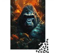 Adult Jigsaw Puzzle, Gorilla King Kong Statue, 1000 Pieces, 38x26cm/1000pcs, White Cardboard with Reduced Dust; Screen-free Family Time at Home