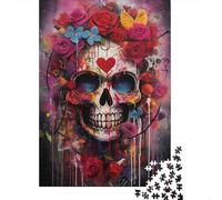 Adult Jigsaw Puzzle Graffiti Skull 1000 Pieces for Adults Gifts Paper Jigsaw Puzzle Suitable for 18 Years And Up Great Gift for Adults 38x26cm/1000pcs