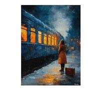 Adult Jigsaw Puzzle, Last Train - A Pause Before The Goodbye, 500 PCS