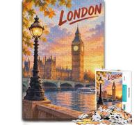 Adult Jigsaw Puzzle London 1000pcs (52x38cm) | For winter weekends and Christmas breaks: Adult jigsaw puzzle with 1000 pieces offers a longer activity for the holidays.