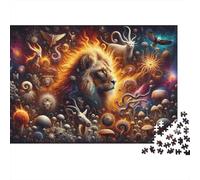 Adult Jigsaw Puzzle, Magic Mushroom Artwork, 1000 Pieces, 52x38cm/1000pcs; A Calm After-work Activity; White Cardboard with A Clean Surface