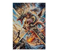 Adult Jigsaw Puzzle, Man Facing Monsters, 300 PCS
