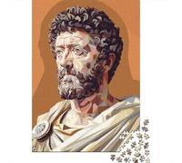 Adult Jigsaw Puzzle, Marcus Aurelius Low Poly, 1000 Pieces, 52x38cm/1000pcs, A Thoughtful Gift for A New Home; Low-dust White Pieces for Sorting