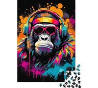 Adult Jigsaw Puzzle Monkey Dj Music Jigsaw Puzzles for Adults Educational Game Challenge Toy 1000pcs (38x26cm)
