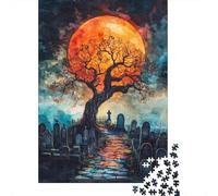 Adult Jigsaw Puzzle, Moonlit Path to Serenity, 1000 Pieces, 52x38cm/1000pcs; A Relaxed Project for Colder Days; Low-dust White Cardboard Pieces