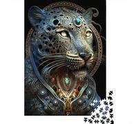 Adult Jigsaw Puzzle, Mystical Astrology Leopard, 1000 Pieces, 52x38cm/1000pcs; White Card with A Low-dust Finish; A Thoughtful Gift for A New Home