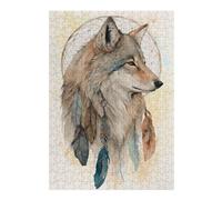 Adult Jigsaw Puzzle, Native American Wolf, 300 PCS