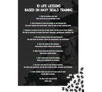 Adult Jigsaw Puzzle, Navy Seals Life Lessons, 1000 Pieces, 52x38cm/1000pcs; Tabletop Entertainment at Home; White Cardboard for Simple Sorting