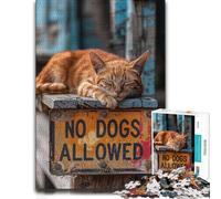 Adult Jigsaw Puzzle No Dogs Allowed Sign 1000pcs (70x50cm) | Choose a rainy-day activity for adults around the table for steady concentration.