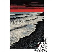 Adult Jigsaw Puzzle, Ocean Beach, 1000 Pieces, 52x38cm/1000pcs, A Calm After-work Activity; Smooth White Pieces for Easy Handling