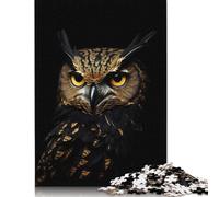 Adult Jigsaw Puzzle Owl Gold Dark Jigsaw Puzzles for Adults Educational Game Challenge Toy 1000pcs (38x26cm)