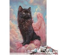 Adult Jigsaw Puzzle Persian Cat with Pink Wings Persian Cat Angel Puzzle for Adults And Teenager Jigsaw Puzzles for Adult 300pcs (40x28cm)
