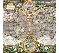 Adult Jigsaw Puzzle Pieter Van Den Keere: Antique Map of the World: 1000-Piece Jigsaw Puzzles