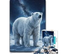Adult Jigsaw Puzzle, Polar Bear Under The Northern Lights, 300 PCS