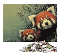 Adult Jigsaw Puzzle Red Panda Duo in Bamboo Forest Jigsaw Puzzles for Adults Educational Game Challenge Toy 500pcs (52x38cm)