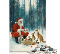 Adult Jigsaw Puzzle Santa Claus Feeding Animals Chirstmas Puzzles for Adults Puzzles Puzzle for Adults And Teenager 500pcs (52x38cm)