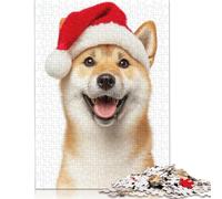 Adult Jigsaw Puzzle Shiba Inu Christmas Portrait Puzzles for Adults Puzzles Puzzle for Adults And Teenager 1000pcs (75x50cm)