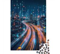 Adult Jigsaw Puzzle, Smart City Technology Solutions, 1000 Pieces, 52x38cm/1000pcs, White Card with A Low-dust Finish; Tabletop Entertainment at Home