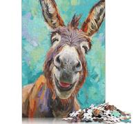 Adult Jigsaw Puzzle Smiling Donkey Painting Jigsaw Puzzles for Adults Educational Game Challenge Toy 1000pcs (75x50cm)