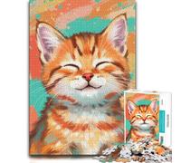 Adult Jigsaw Puzzle Smiling Orange Tabby 1000pcs (70x50cm) | A January leisure activity on January weekends for steady concentration.