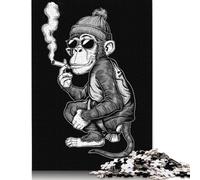 Adult Jigsaw Puzzle Smoker Monkey Jigsaw Puzzles for Adults Educational Game Challenge Toy 1000pcs (75x50cm)