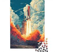 Adult Jigsaw Puzzle, Space Shuttle Launch-2, 1000 Pieces, 70x50cm/1000pcs, Easy to Pause And Continue Later; White Card with A Low-dust Finish