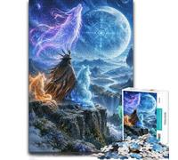 Adult Jigsaw Puzzle Spirit Wolf Mountain Valley 1000pcs (52x38cm) | For quiet time before New Year, this adult jigsaw puzzle with 1000 pieces turns winter downtime into puzzle time.