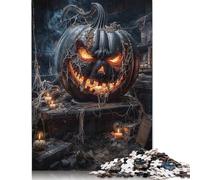 Adult Jigsaw Puzzle Spooky Halloween Pumpkin Puzzle for Adults And Teenager Jigsaw Puzzles for Adult 300pcs (40x28cm)