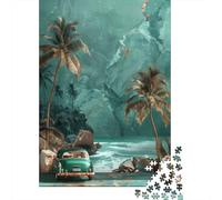 Adult Jigsaw Puzzle, Tropical Seaside Escape, 1000 Pieces, 52x38cm/1000pcs; A Relaxed Project for Colder Days; Low-dust White Cardboard Pieces