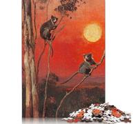 Adult Jigsaw Puzzle Two Possums at Sunset Wooden Puzzles for Adults Teenagers Age 12+ 300pcs (40x28cm)