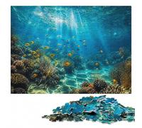 Adult Jigsaw Puzzle, Underwater Sunbeams And Fish, 500 Pieces | During puzzle time: Puzzle for Adults: adult home pastime alone or together.