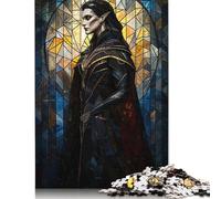 Adult Jigsaw Puzzle Vampire Stained Glass Wood Puzzles for Adults Educational Game Challenge Toy 1000pcs (75x50cm)