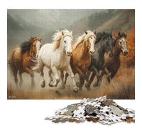 Adult Jigsaw Puzzle Wild Horses Gallop Through Autumn Fields Jigsaw Puzzles for Adults Educational Game Challenge Toy 500pcs (52x38cm)