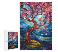 Adult Jigsaw Puzzle1000 PCS Abstract Cherry Blossoms Jigsaw Puzzle Brain Teaser Game Pattern Assembly Unique Birthday And Gifts 1000 PCS