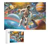 Adult Jigsaw Puzzle1000 PCS Astronaut Floating Among Planets Teenagers Puzzles Brain Teaser Game Home Decoration Unique Birthday And Gifts 1000 PCS