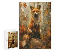 Adult Jigsaw Puzzle1000 PCS Autumn Fox in Forest-2 Puzzles for Teenagers Stress Reliever Every Piece Is Unique - Challenging Game Toys 1000 PCS