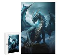 Adult Jigsaw Puzzle1000 PCS Blue Elder Dragon of Water Jigsaw Puzzle Brain Teaser Game Pattern Assembly Unique Birthday And Gifts 1000 PCS