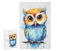 Adult Jigsaw Puzzle1000 PCS Cute Baby Owl Watercolors Jigsaw Puzzle Brain Teaser Game Pattern Assembly Unique Birthday And Gifts 1000 PCS