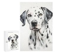 Adult Jigsaw Puzzle1000 PCS Dalmatian Watercolor Dog Jigsaw Puzzle Brain Teaser Game Pattern Assembly Unique Birthday And Gifts 1000 PCS