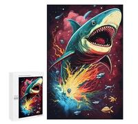 Adult Jigsaw Puzzle1000 PCS Galactic Shark Splash Teenagers Puzzles Brain Teaser Game Home Decoration Unique Birthday And Gifts 1000 PCS