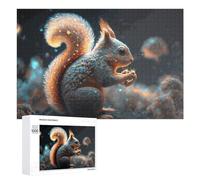 Adult Jigsaw Puzzle1000 PCS Glowing Squirrel with Fireworks Tail Teenagers Puzzles Brain Teaser Game Home Decoration Unique Birthday And Gifts 1000 PCS