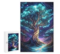 Adult Jigsaw Puzzle1000 PCS Glowing Tree in Night Sky Puzzles for Adults Relaxing Games Improve Memory Deal As Gifts for The Whole Family 1000 PCS
