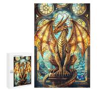 Adult Jigsaw Puzzle1000 PCS Gold Cathedral Dragon Puzzles for Adults Relaxing Games Improve Memory Deal As Gifts for The Whole Family 1000 PCS