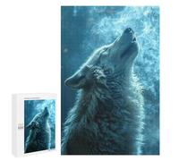 Adult Jigsaw Puzzle1000 PCS Howling White Wolf Puzzles for Adults Relaxing Games Improve Memory Deal As Gifts for The Whole Family 1000 PCS