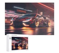 Adult Jigsaw Puzzle1000 PCS Neon Future Racing Car -1 Teenagers Puzzles Brain Teaser Game Home Decoration Unique Birthday And Gifts 1000 PCS