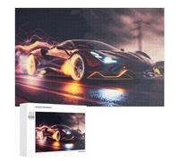 Adult Jigsaw Puzzle1000 PCS Neon Speed Future Racing Car Teenagers Puzzles Brain Teaser Game Home Decoration Unique Birthday And Gifts 1000 PCS
