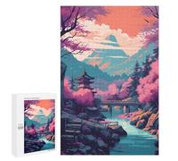 Adult Jigsaw Puzzle1000 PCS Pink Cherry Blossom Lake Puzzles for Adults Relaxing Games Improve Memory Deal As Gifts for The Whole Family 1000 PCS