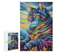 Adult Jigsaw Puzzle1000 PCS Portrait Cat Retro Jigsaw Puzzle Brain Teaser Game Pattern Assembly Unique Birthday And Gifts 1000 PCS